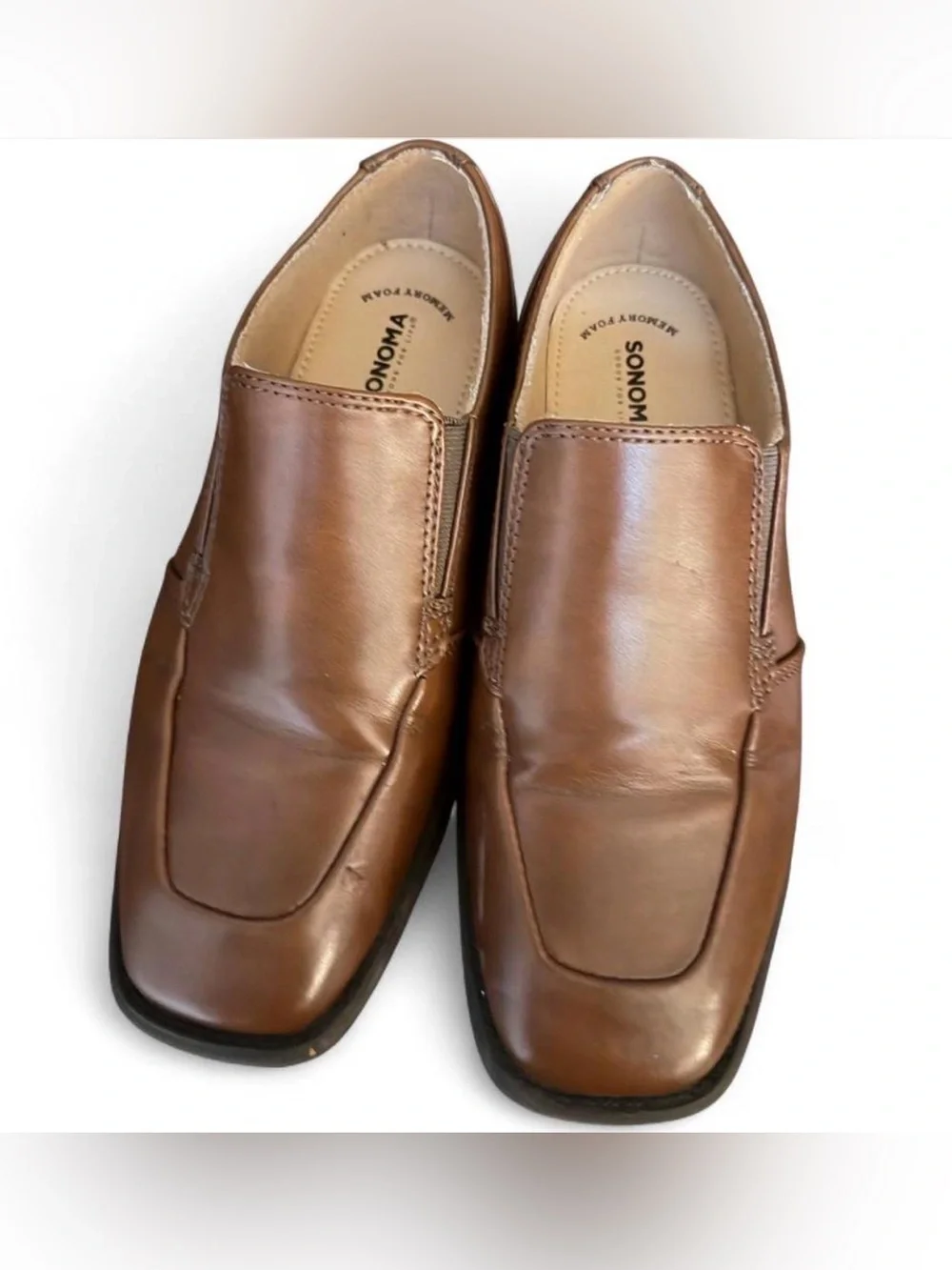 Sonoma Boys Chestnut Brown Slip-On Leather Loafers